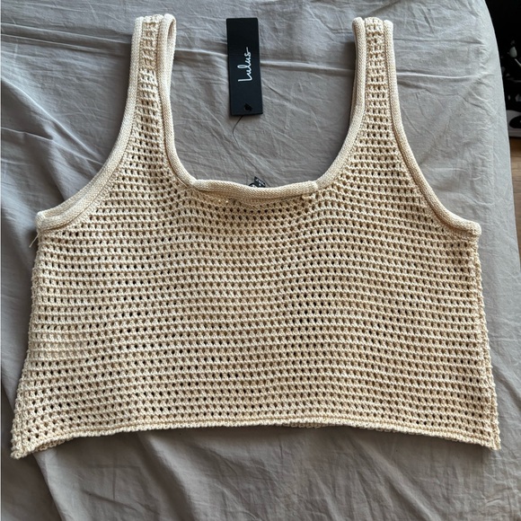 Lulu's Cream Crochet Crop Top - Picture 2 of 4